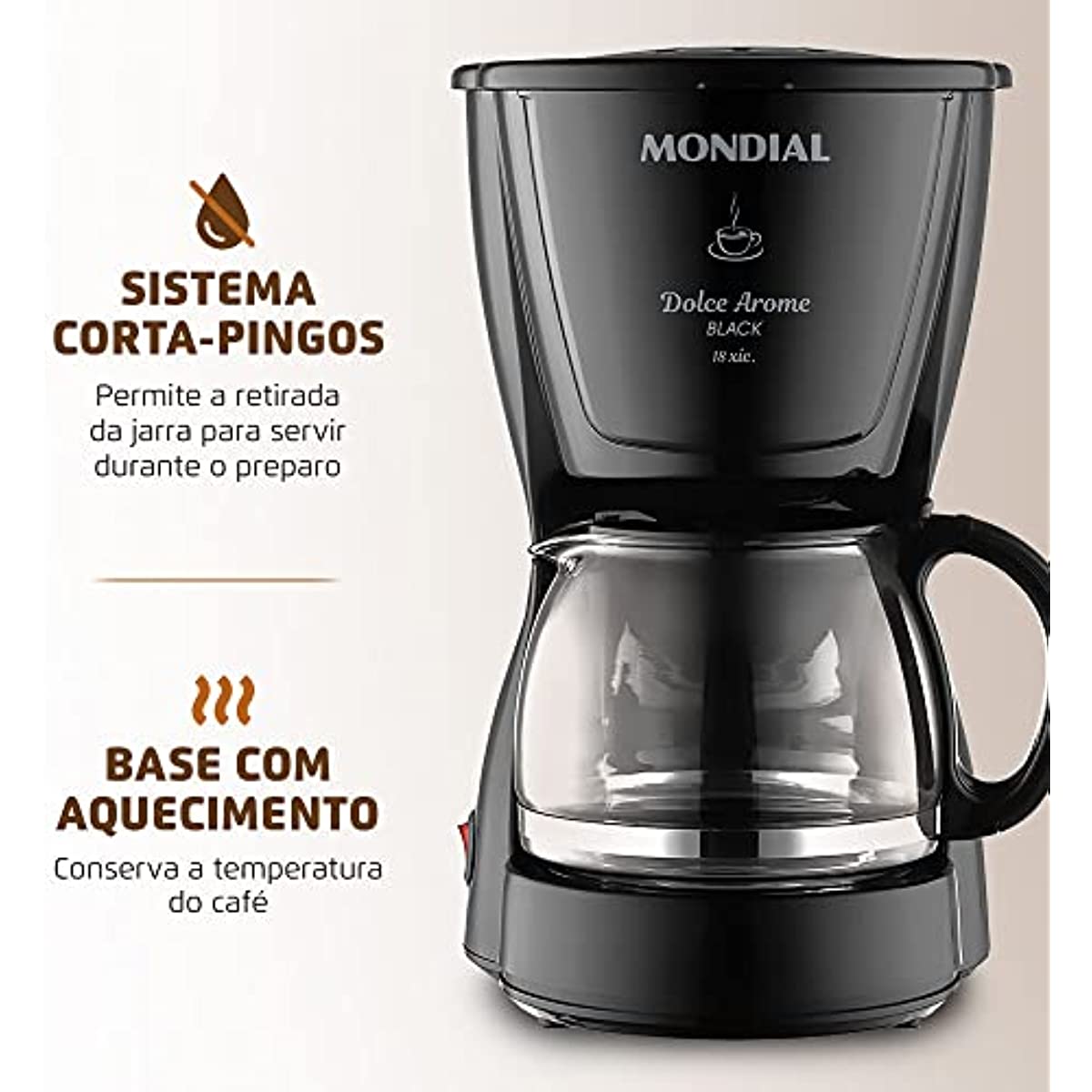 Cafeteira Elétrica Dolce Arome, 110V, Mondial - C-30-18X-FB