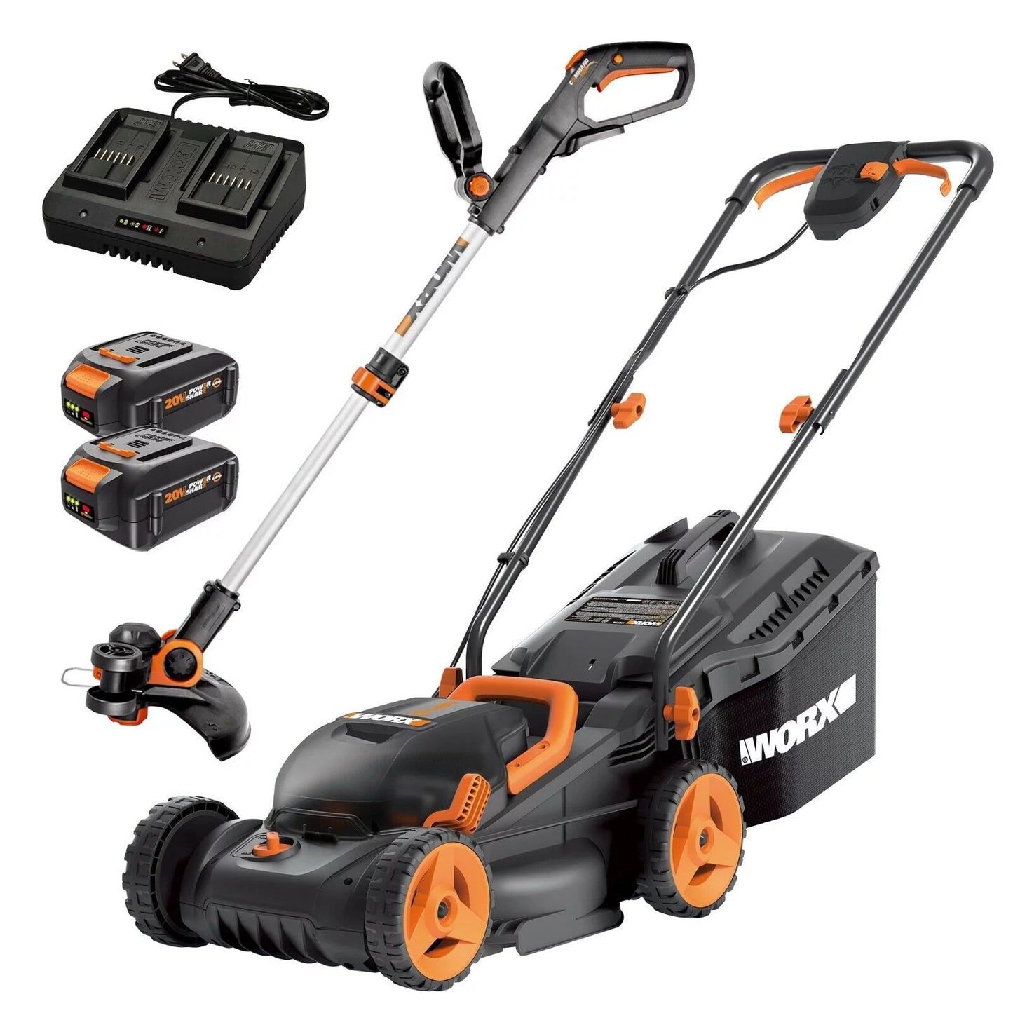 Worx WG934 40V 14&#8243; Lawn Mower &#038; 20V GT 3.0 12&#8243; String Trimmer Combo Kit