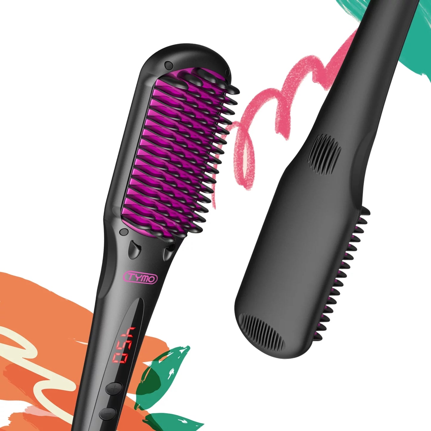 TYMO Ionic Hair Straightener Brush &#8211; Enhanced Ionic Straightening Brush with 16 Heat Levels for Frizz-Free Silky Hair, Anti-Scald &#038; Auto-off Safe &#038; Easy to Use