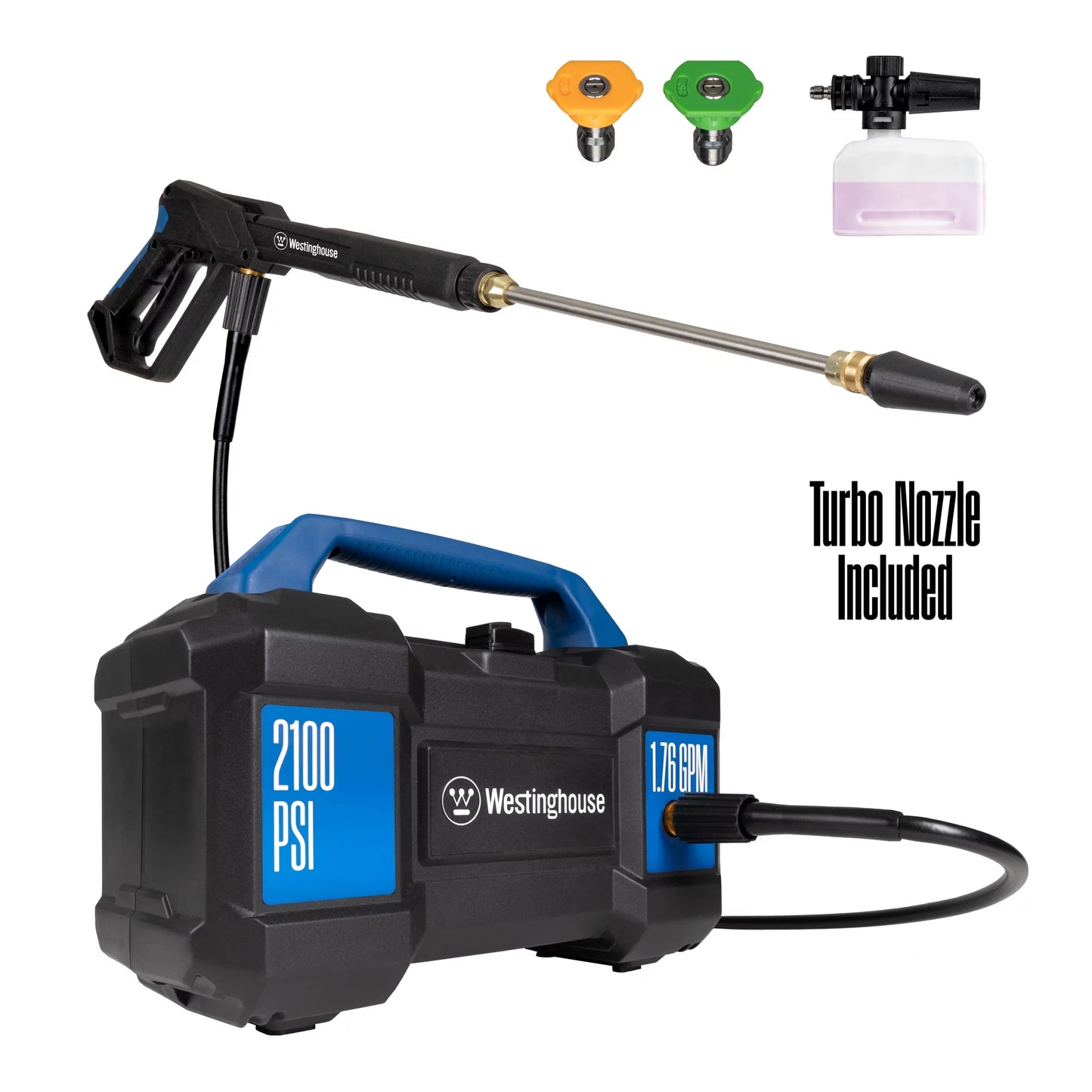 Westinghouse 2300 Max PSI Electric Pressure Washer, 1.76-GPM, Soap Tank, 5 Nozzles