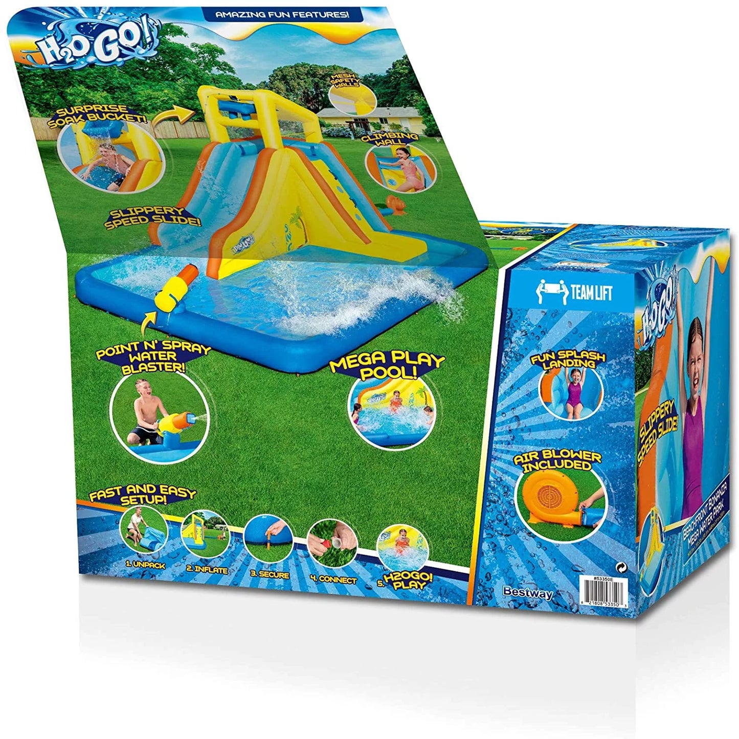 Bestway H2OGO! Beachfront Bonanza Kids Inflatable Water Park w/ Air Blower