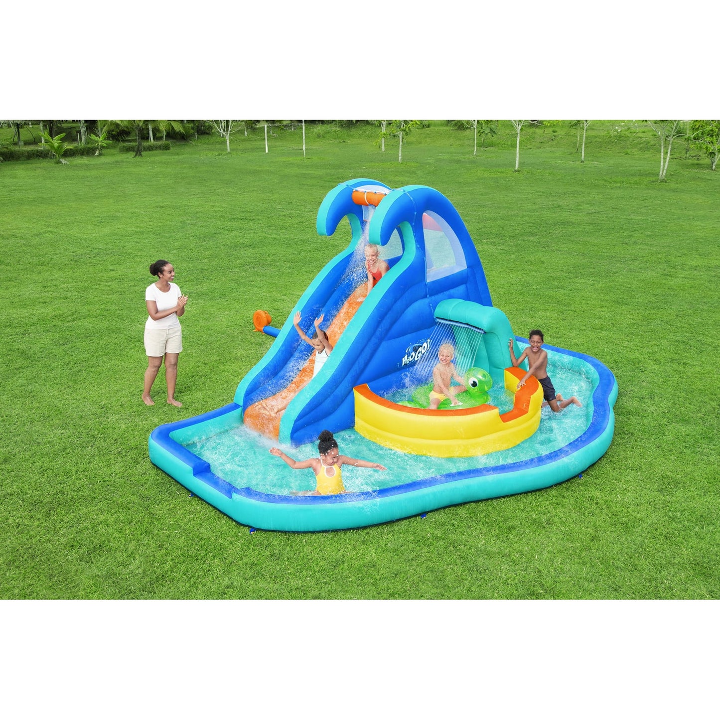 Bestway H2OGO! Wavetastic Child Inflatable Water Park &#038; Turtle Pool Ride-On Float