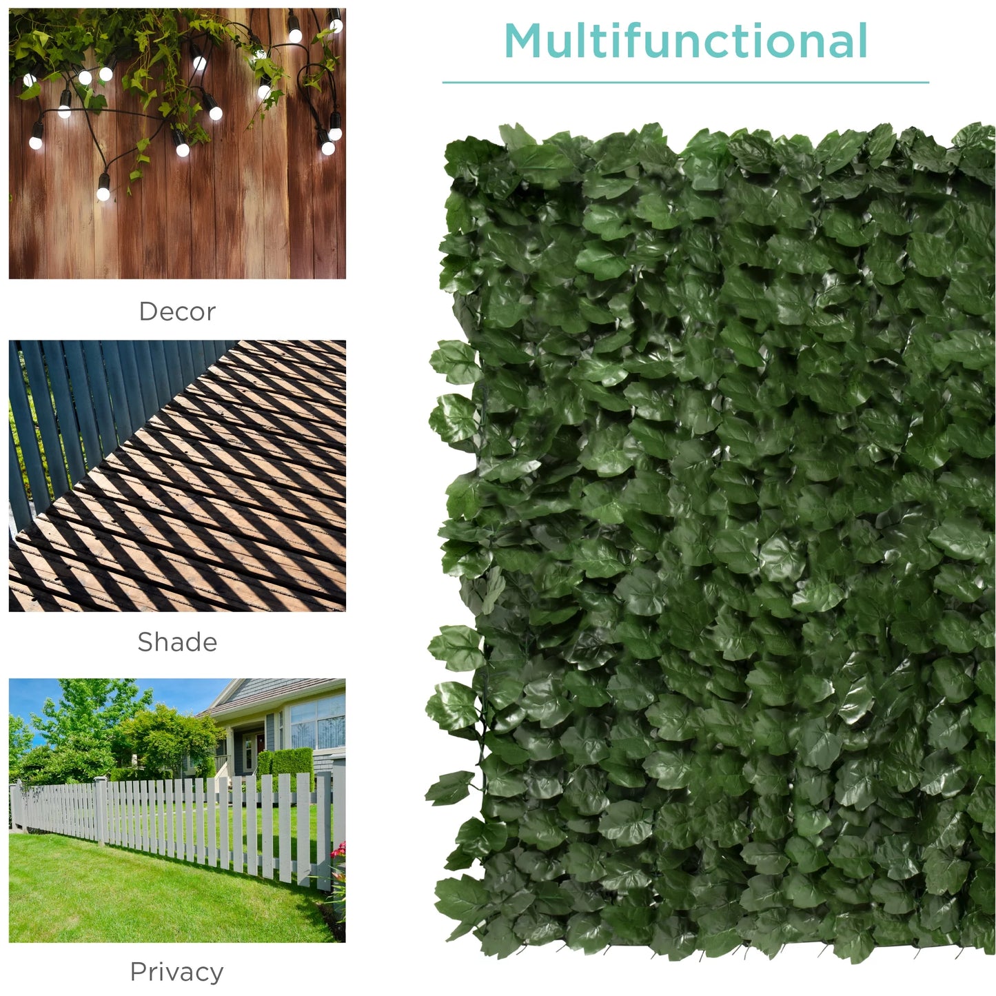 Best Choice Products 94x59in Artificial Faux Ivy Hedge Privacy Fence Screen for Outdoor Decor, Garden, Yard &#8211; Green