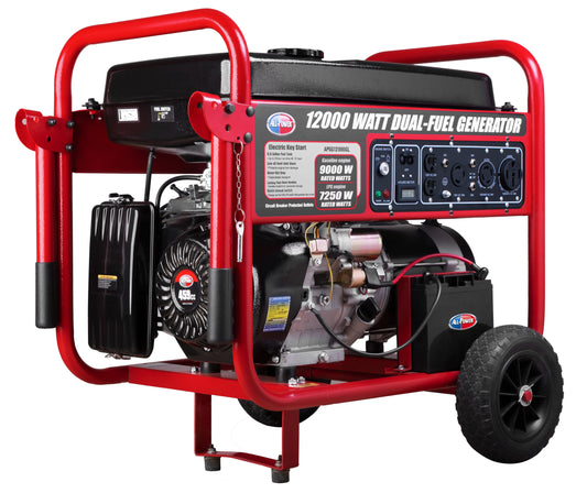 All Power 12000 Watt Dual Fuel Generator w/Electric Start, Gas/Propane w/ 50A 120/240V outlet, Power Portable Generator, APGG12000GL