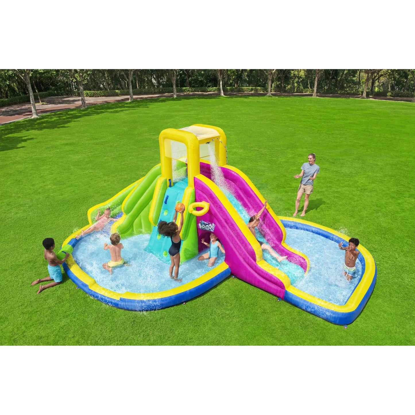 Bestway H2OGO! Funfinity Splash Kids Inflatable Mega Water Park with Blower