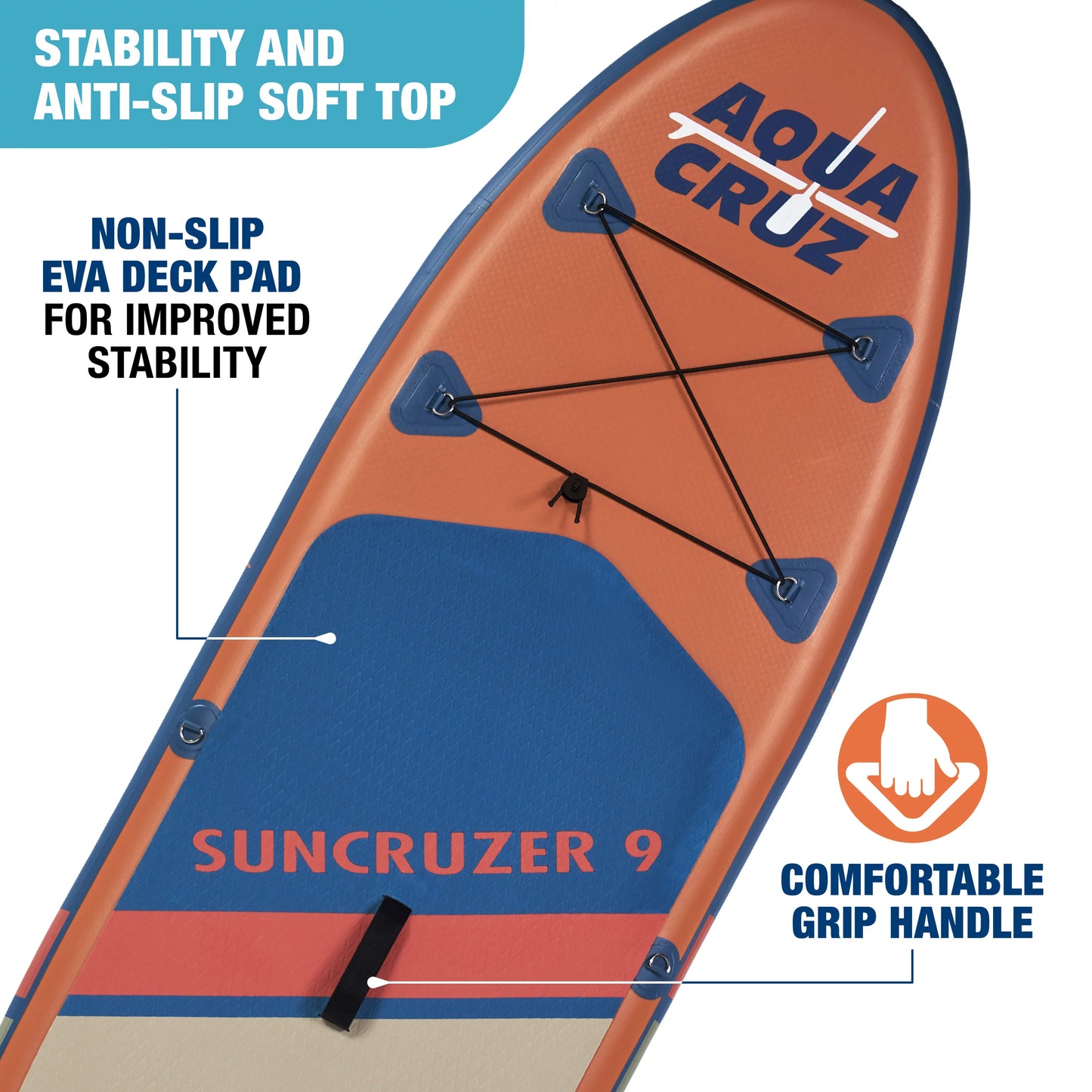 Aquacruz Suncruzer 9 ft. Inflatable Stand Up Paddle Board Set with Accessories