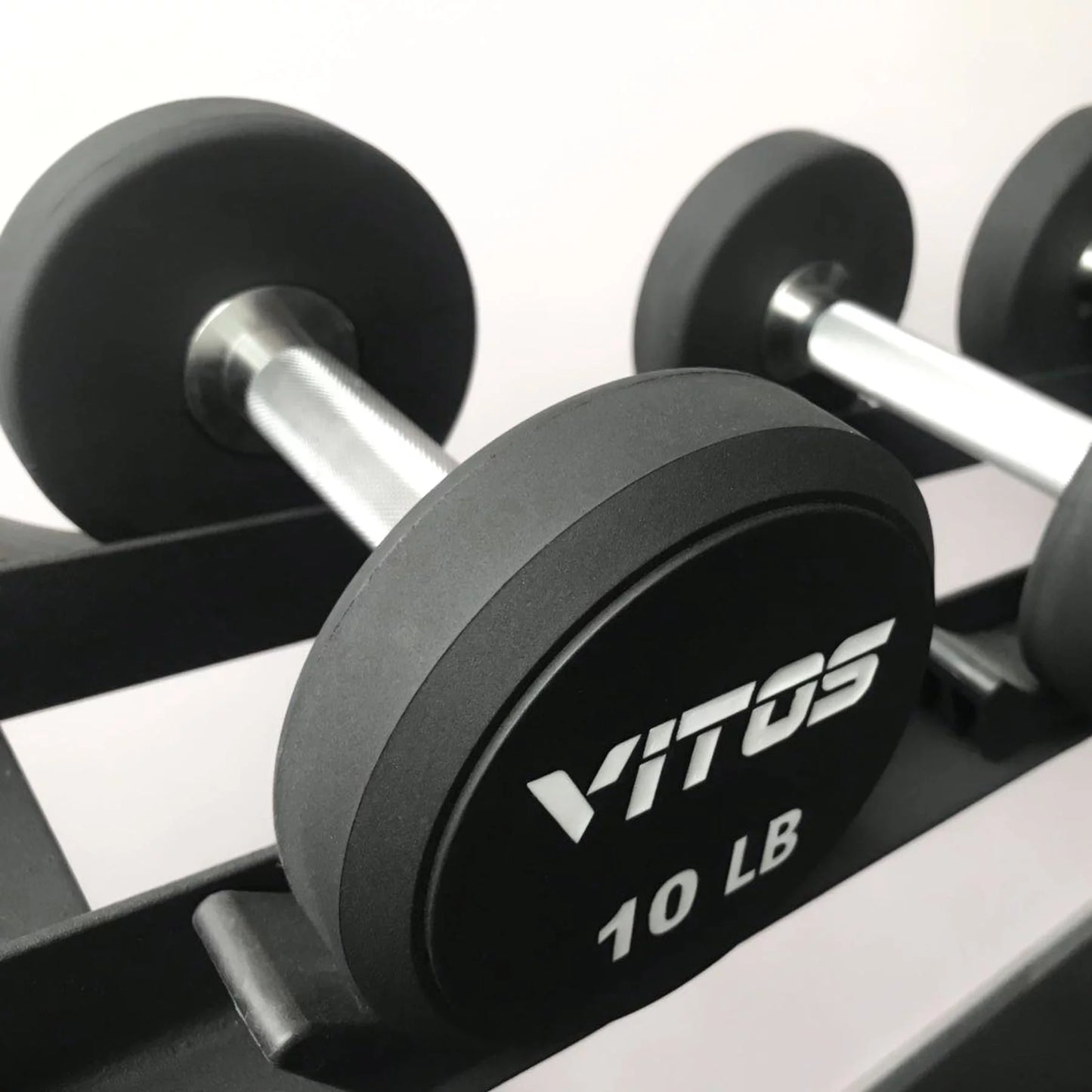 Vitos Fitness TPU Urethane Hardened Chrome Handle Commercial Unibody Dumbbell Pairs