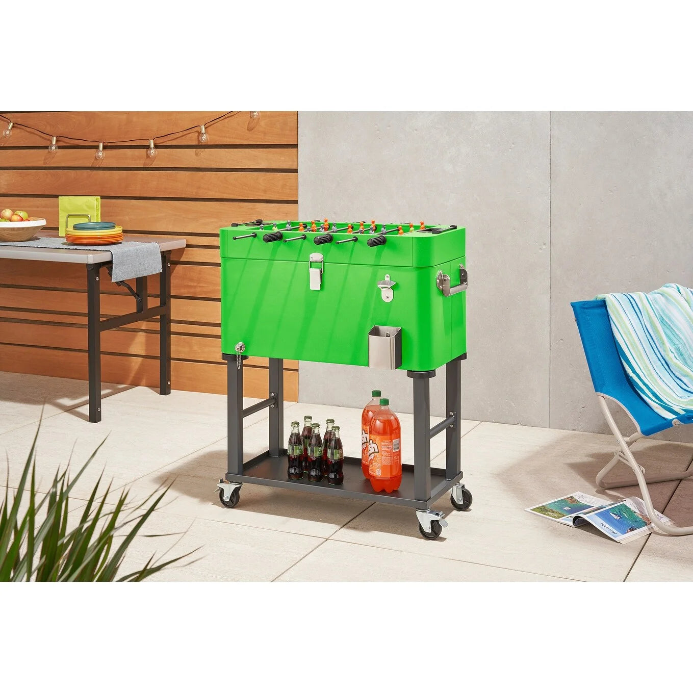 TRINITY 80 QT Foosball Cooler w/ Detachable &#8211; Green