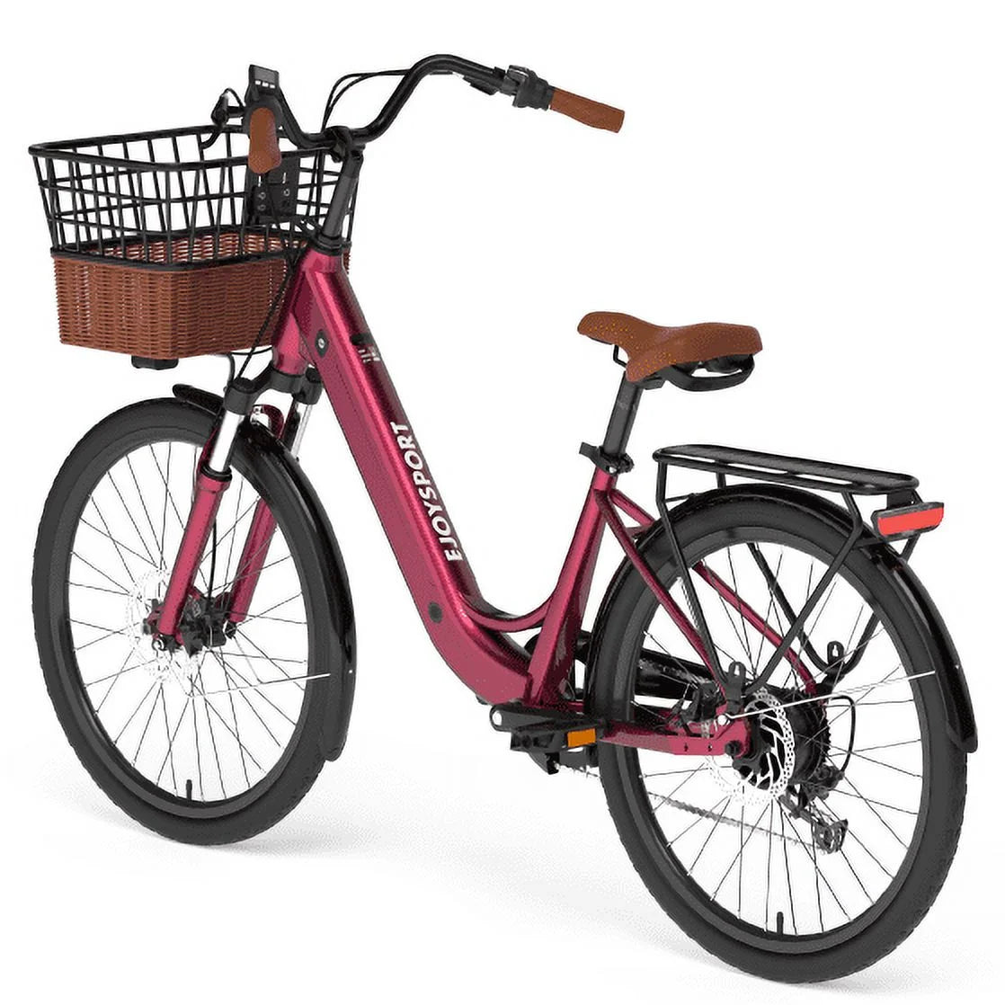 7 Speed Electric Bike, Electric Bike for Adults, 24&#8243; Ebike 350W Adult Electric Bicycles Red