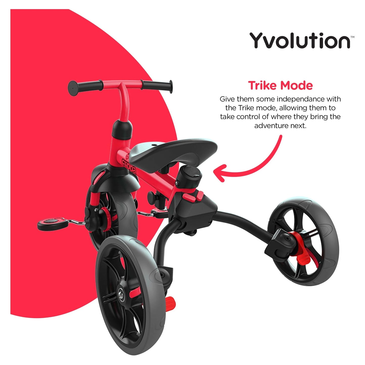 Yvolution Velo Flippa 4-in-1 Triicycle to Balance Bike 2-5 Years (Red) Unisex