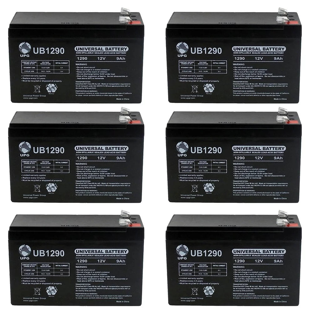 12V 9AH SLA Battery for Razor Dirt Quad / Ground Force &#8211; 6 Pack