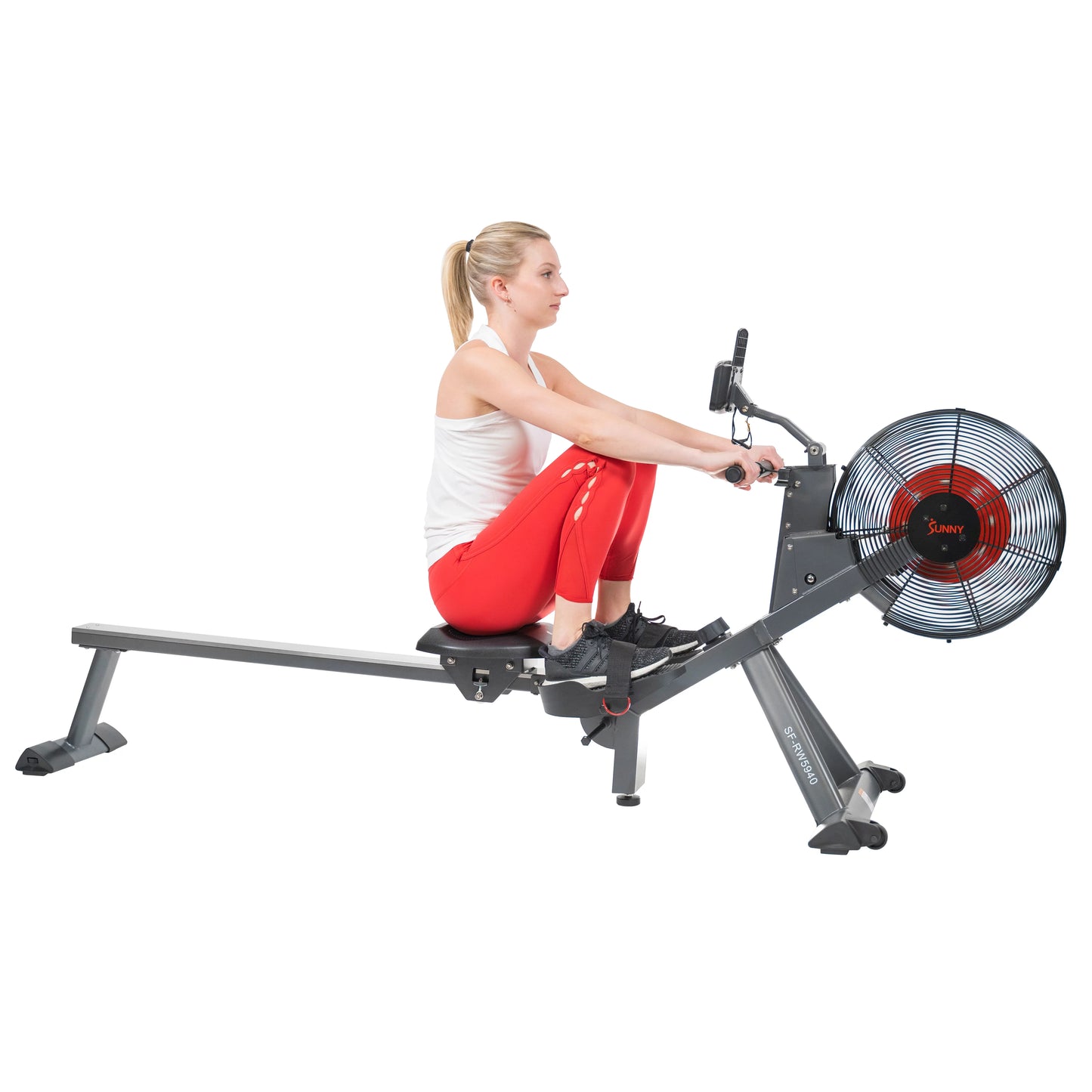 Sunny Health &#038; Fitness Magnetic Air Resistance Rowing Machine Rower for Full Body Exercise Home Gym Workouts, SF-RW5940