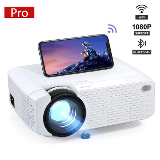 Crosstour WiFi Mini Portable Projector, HD 720P Supported Portable Video Outdoor Movie Projector with 200&#8221; Large Screen