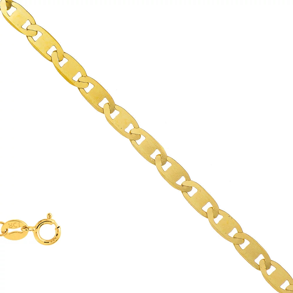 10k Solid Yellow Gold 1.2mm Mariner Chain Necklace 16 18 20 24