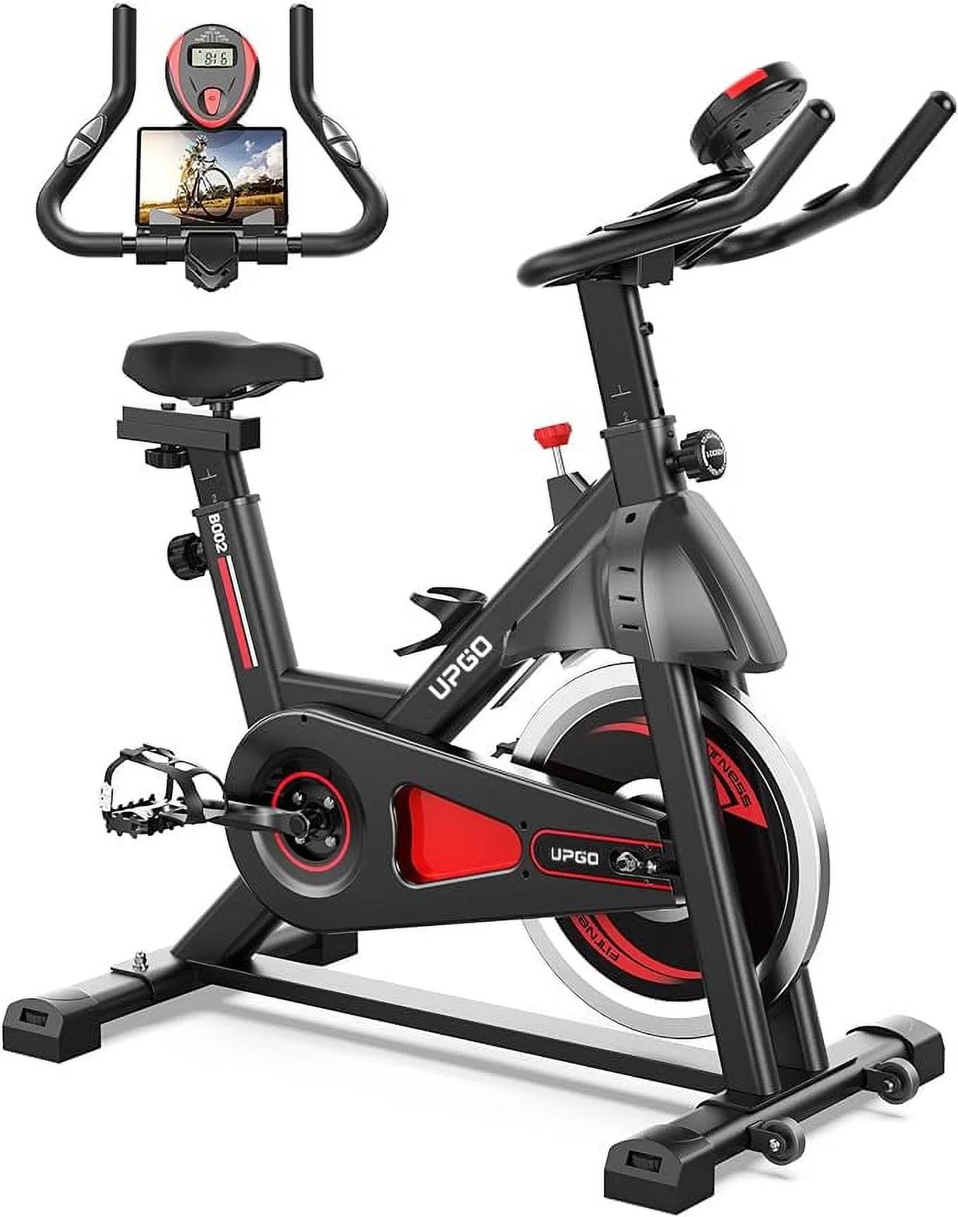 YOSUDA UPGO Magnetic Indoor Cycling Bike Stationary Bike &#8211; Cycle Bike with Ipad Mount &#038; Comfortable Seat Cushion with 35lbs Flywheel and 270lbs Max Capacity