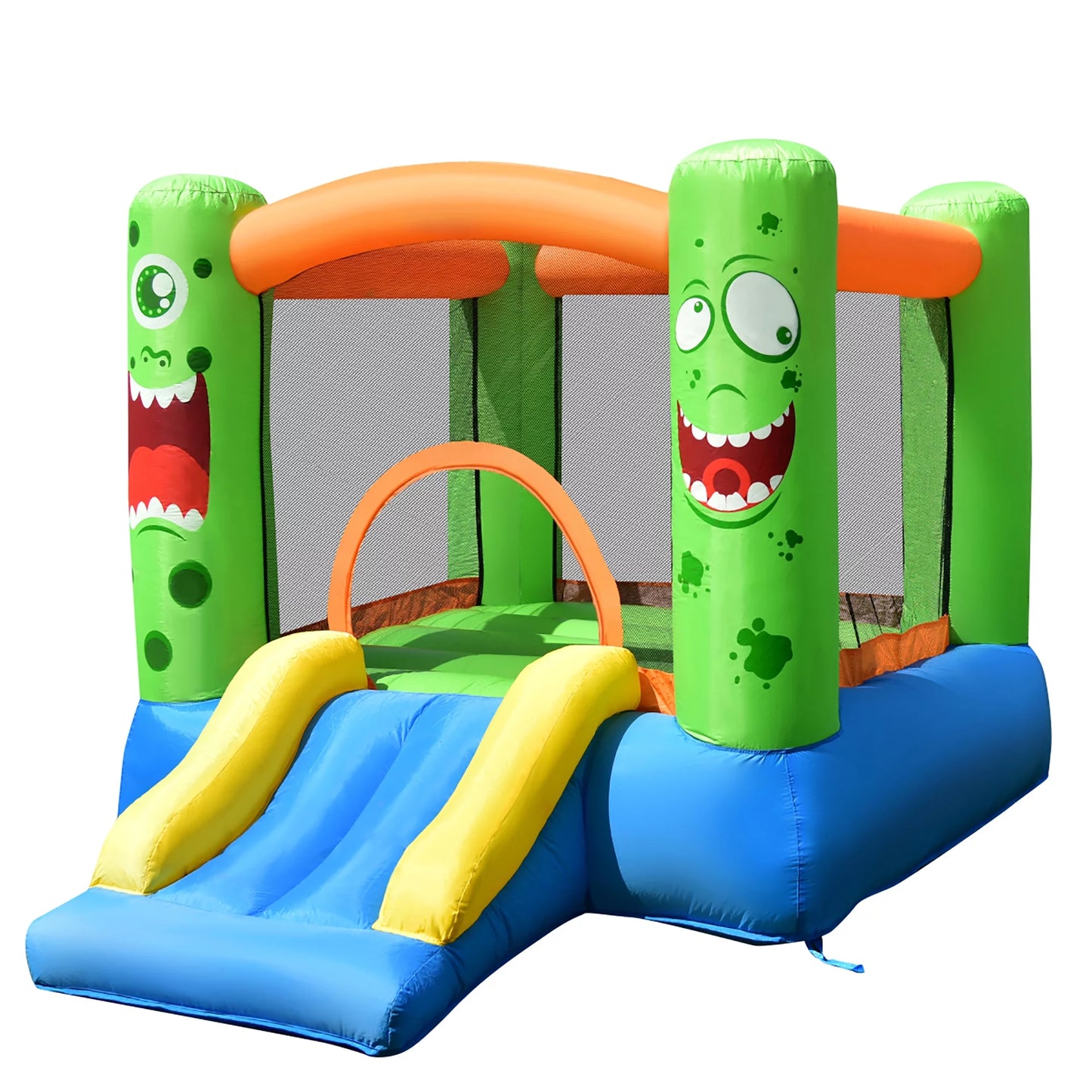 Costway Inflatable Bounce House Jumper Castle Kids Playhouse w/ Basketball Hoop &#038; Slide (Blower NOT Included)