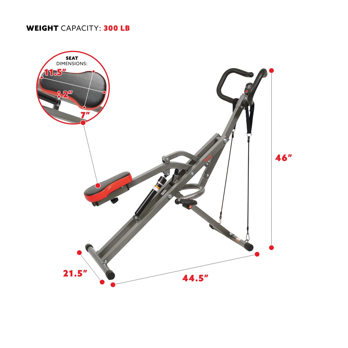 Sunny Health &#038; Fitness Row-N-Ride PRO Squat Assist Trainer for Full Glute, Thigh, and Leg Workouts, SF-A020052