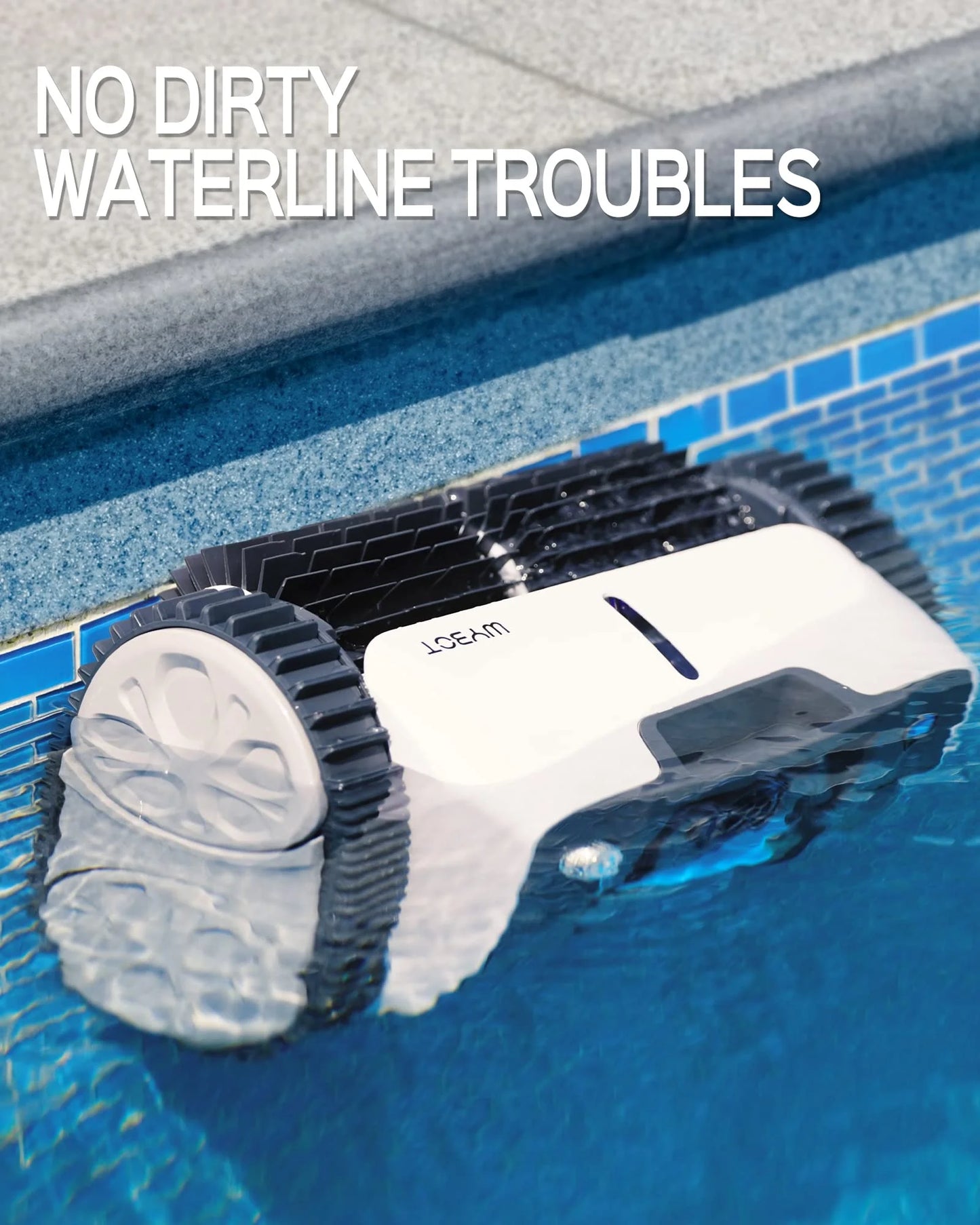 Wybot Robotic Pool Cleaner, Cordless Pool Vacuum with Wall Climbing Function for In Ground Pools up to 60 FT in Length