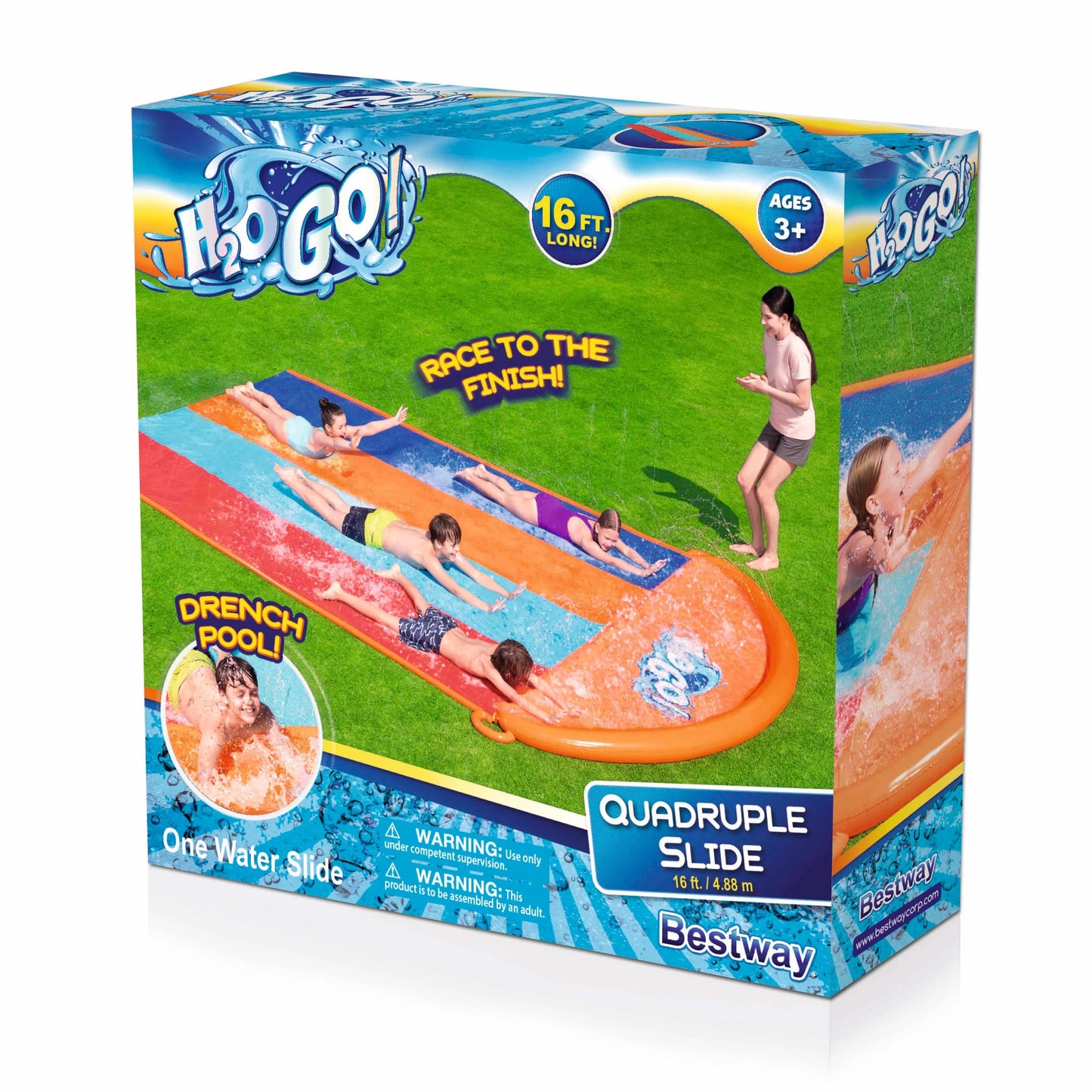 Bestway &#8211; H2OGO! 16&#8242; Quadruple Water Slide