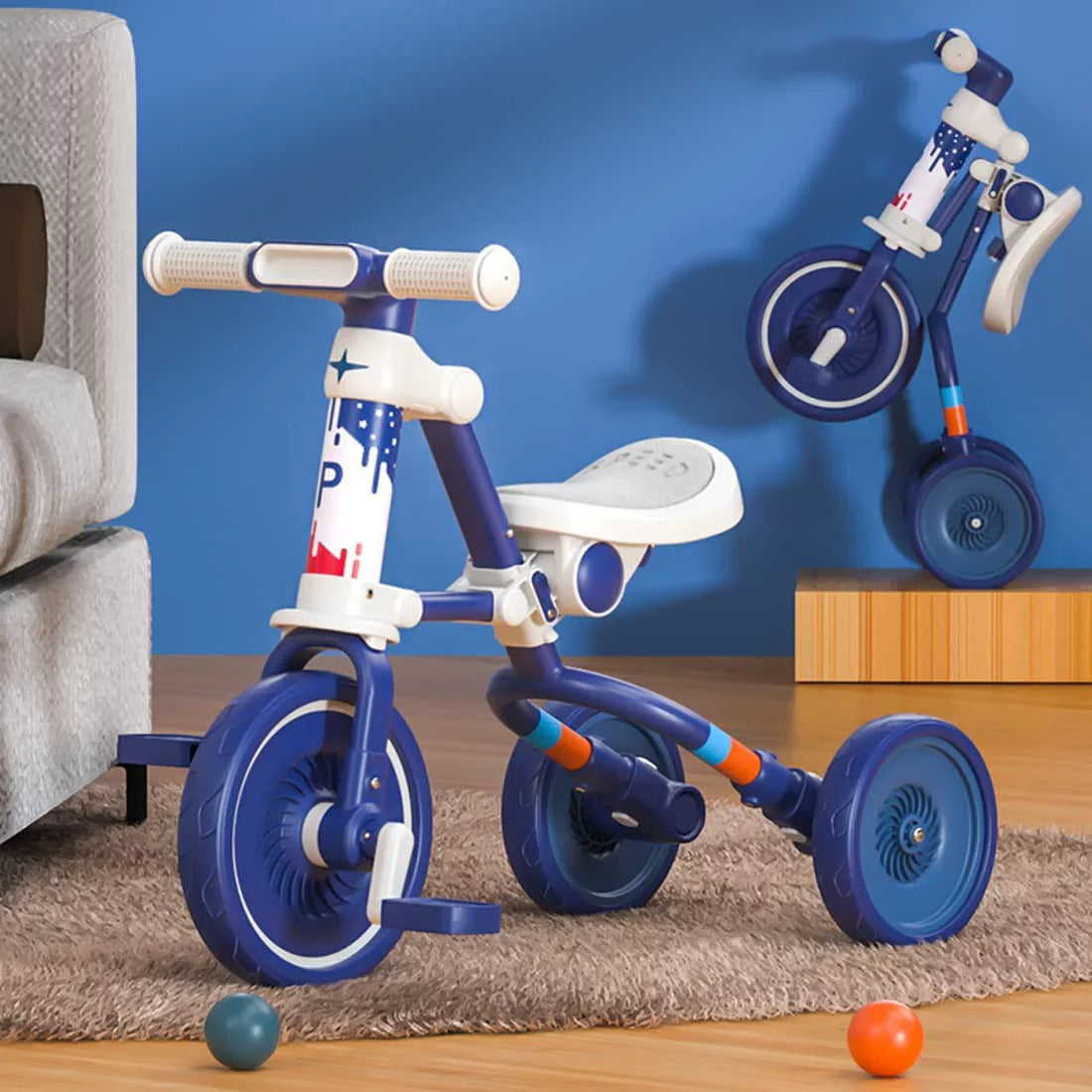 3 in 1 Kids Tricycle Gift,Baby Balance Bike for 2+ Years Old with Training Wheels for Toddler Tricycles Baby Bike Trike