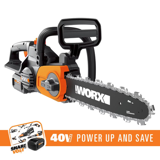 WORX WG380 40V 12? Cordless Chainsaw with Auto Tensioning and Lubrication Chain System