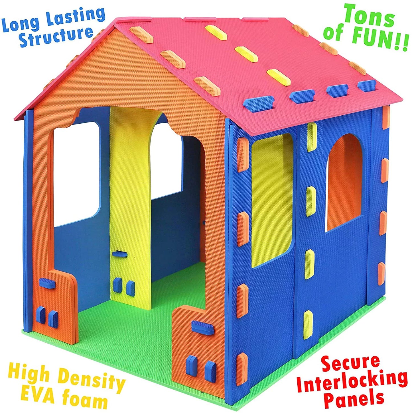 Click N&#8217; Play Giant Kids Foam Playhouse Play Tent for Boy and Girls Indoor and Outdoor, Interlocking Eva Foam Tiles.