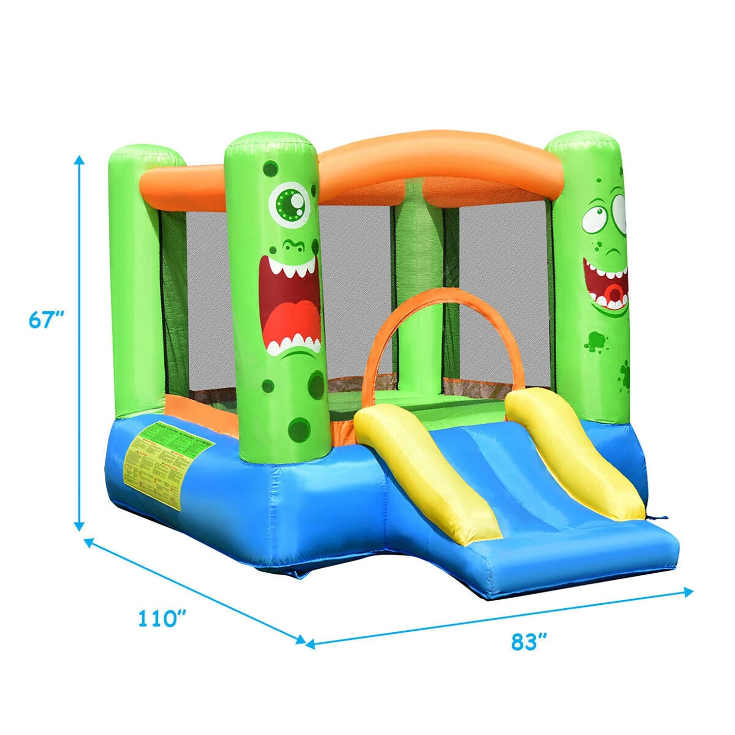 Costway Inflatable Bounce House Jumper Castle Kids Playhouse w/ Basketball Hoop &#038; Slide (Blower NOT Included)