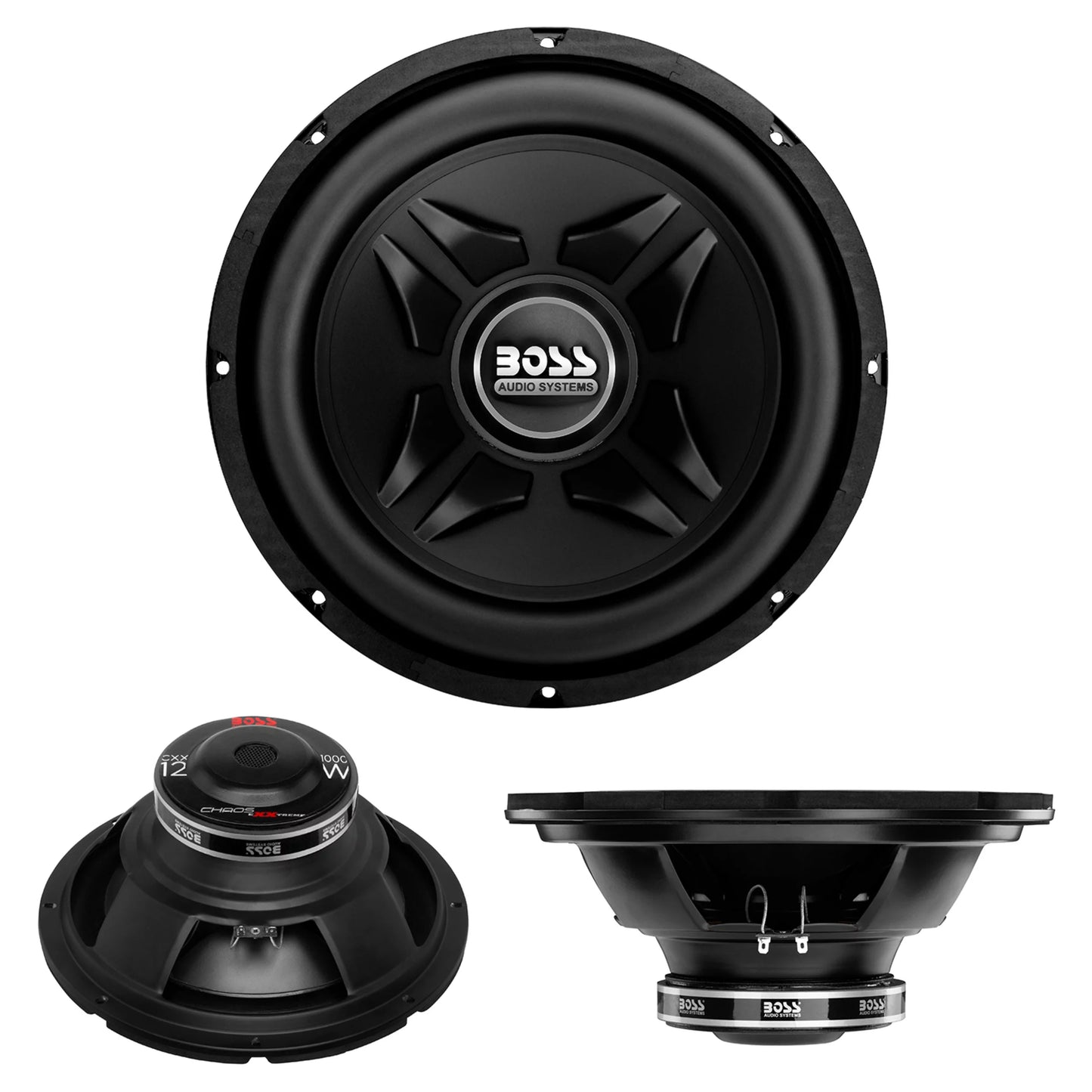 BOSS Audio 1000W 4 Ohm Single Voice Coil Systems CXX12 Chaos Exxtreme Series 12 inch Car Audio Subwoofer