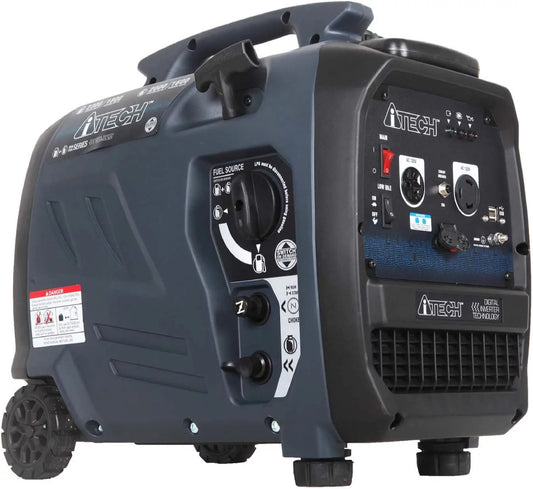 A-iTech 2300-Watt Dual Fuel RV Ready Portable Inverter Generator Small with Super Quiet Operation for Home or Emergency, AT20-223001