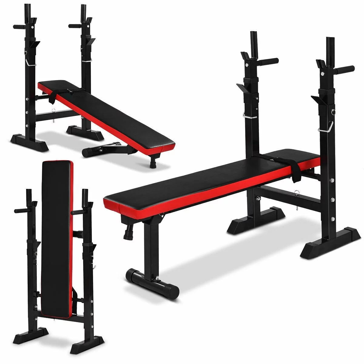 SUGIFT Adjustable Weight Bench with 330 Lbs. Black/Red