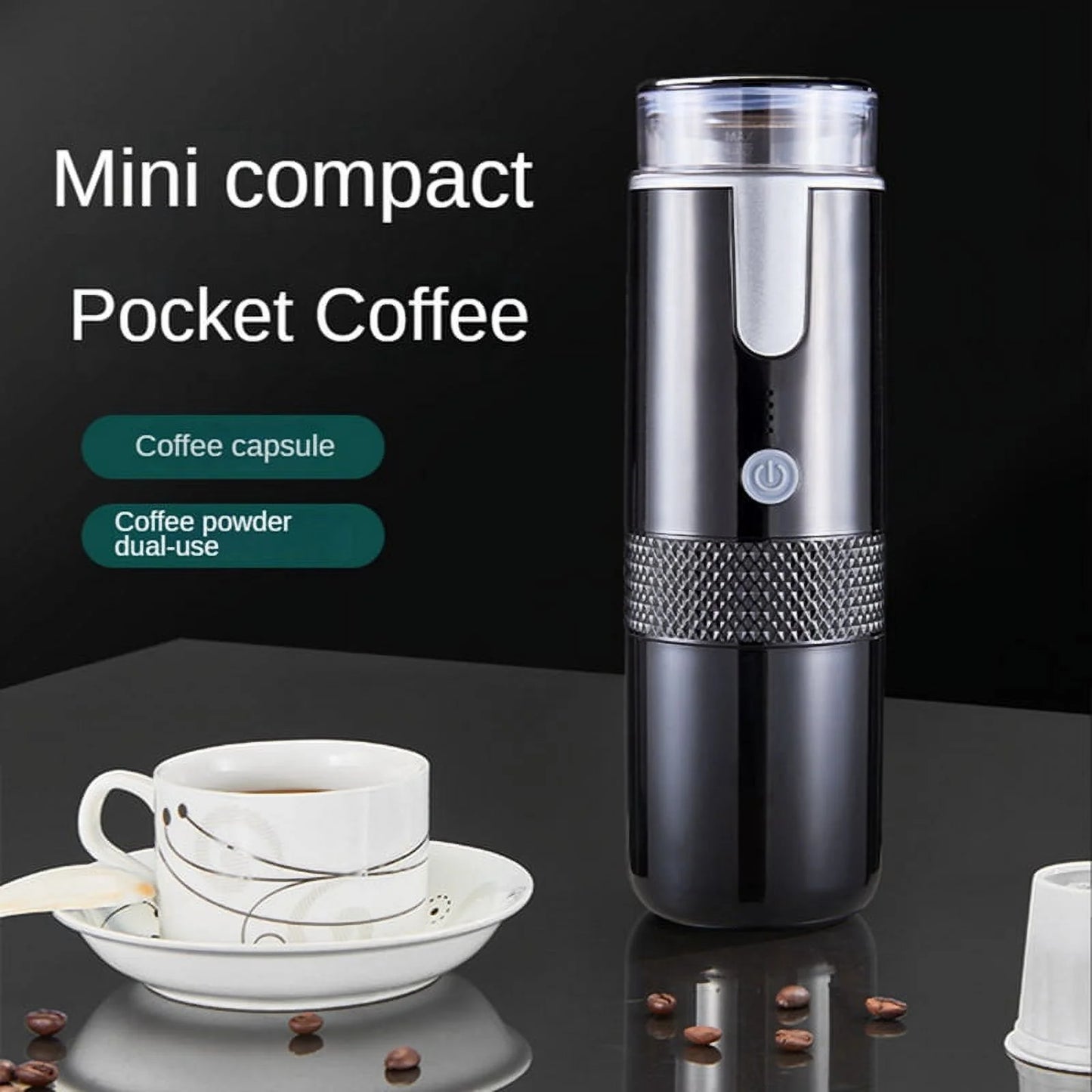 AUQ Electronic Coffee Maker Rechargeable Espresso Machine Portable Car Coffee Make Ground Coffee &#038; Espresso Travel Camping