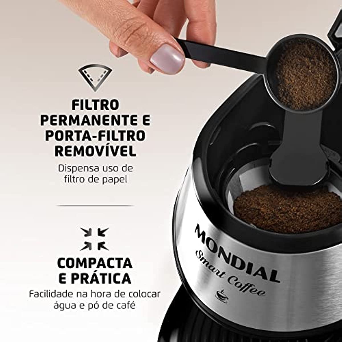 Cafeteira Mondial 2 xícaras Smart Coffee C-42-2X-BI CAFETEIRA C-42-2X-BI 127V/60HZ 2 XÍCARAS