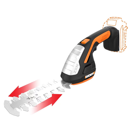 Worx WG801.9 20V Power Share 4&#8243; Cordless Shear and 8&#8243; Shrubber Trimmer (Tool Only)