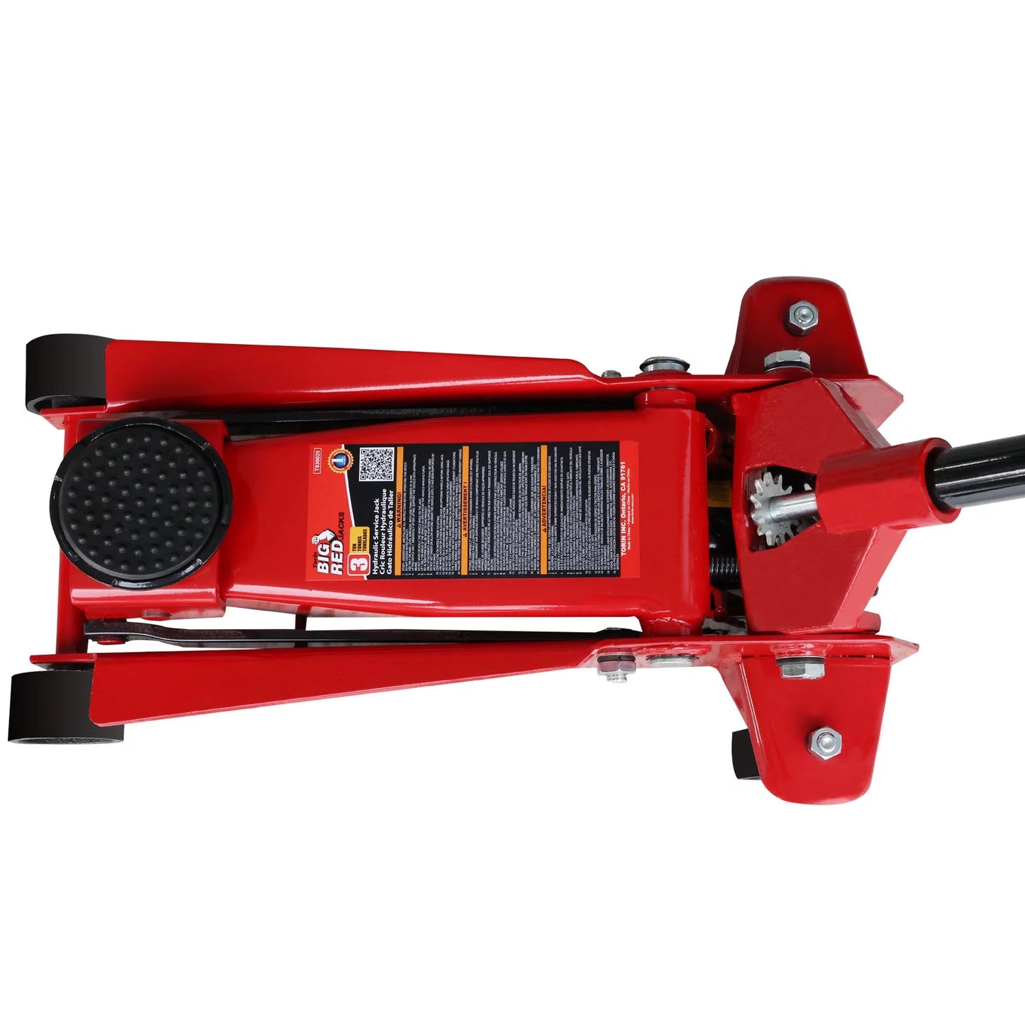 Big Red 3 Ton Hydraulic Floor Jack with Quick Lift Pump Car Jack, (6,000 lb) Capacity,Red,W83025