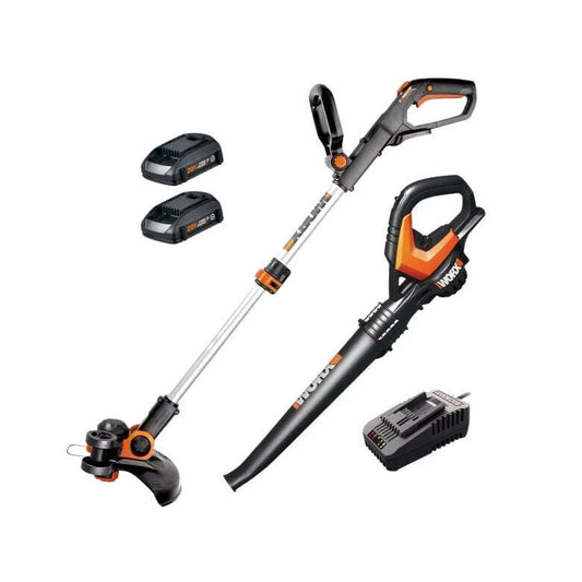 Worx WG916 Power Share 20V Trimmer and Blower Combo Kit (Battery &#038; Charger Included)