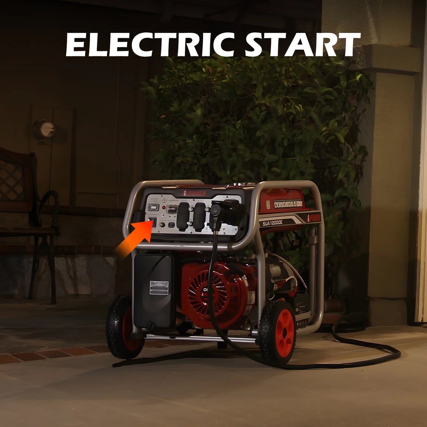 A iPower 12000 Watt Portable Gas Powered Generator w/ Electric Start &#038; Wheel Kit