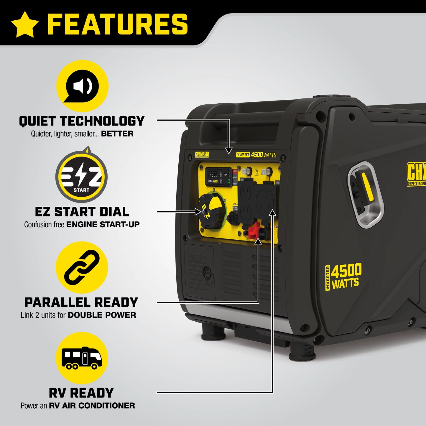 Champion Power Equipment 4500-Watt Portable Inverter Generator