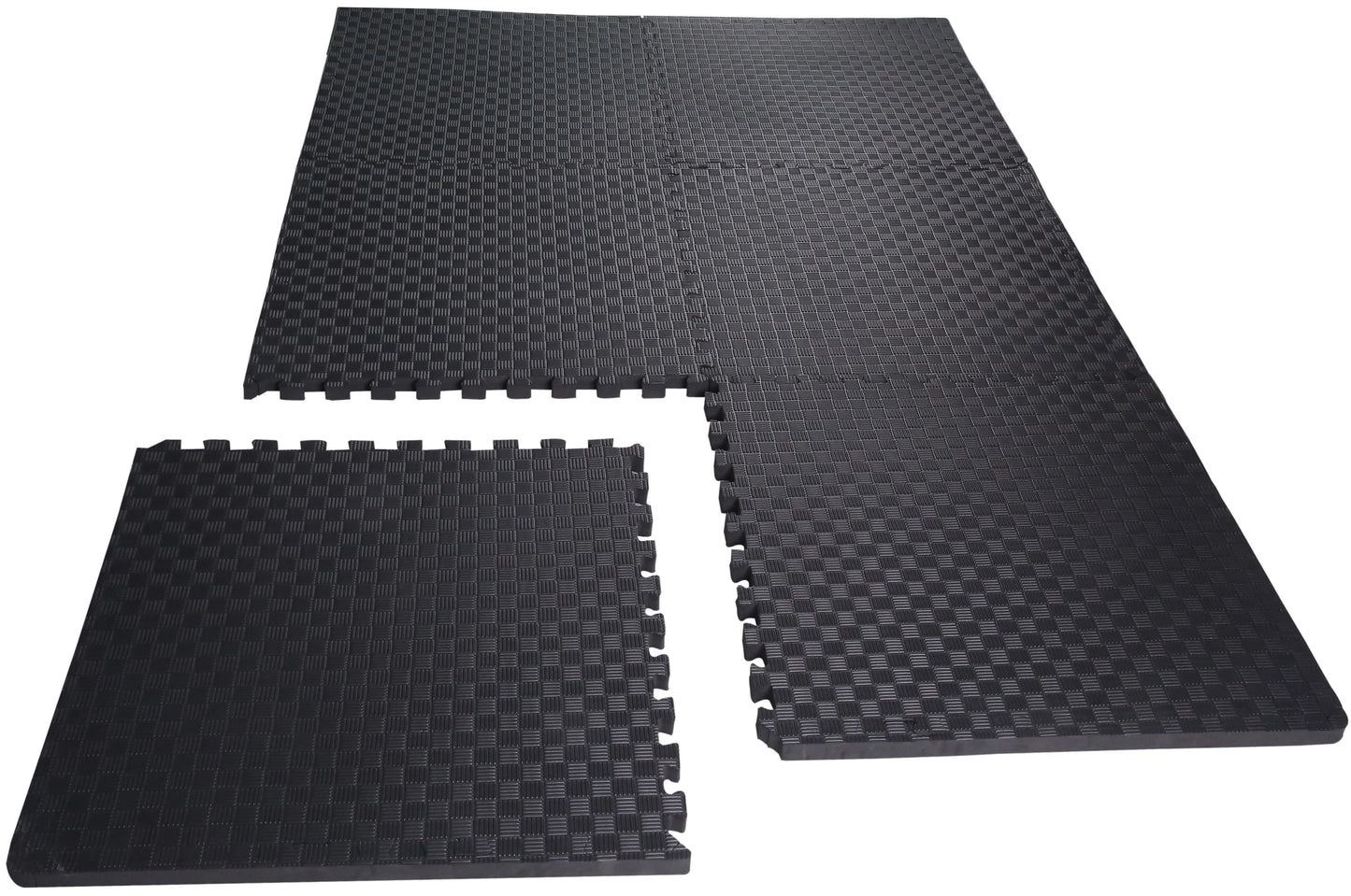 BalanceFrom 1 In. Thick Flooring Puzzle Exercise Mat with High Quality EVA Foam Interlocking Tiles, 18 Piece, 72 Sq Ft. Black