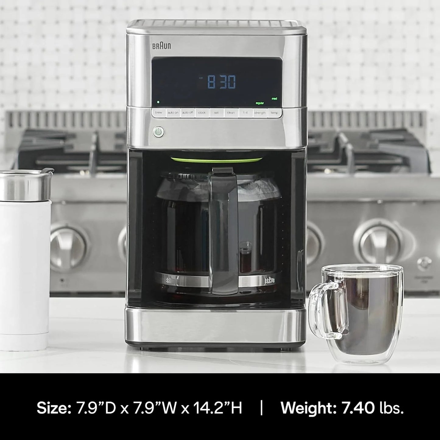 YONG 12-Cup Drip Coffee Maker, Stainless Steel &#8211; PureFlavor &#038; Fast Brew System &#8211; Three Brew Modes &#8211; 24-Hour Programmable Timer &#8211; Dishwasher Safe