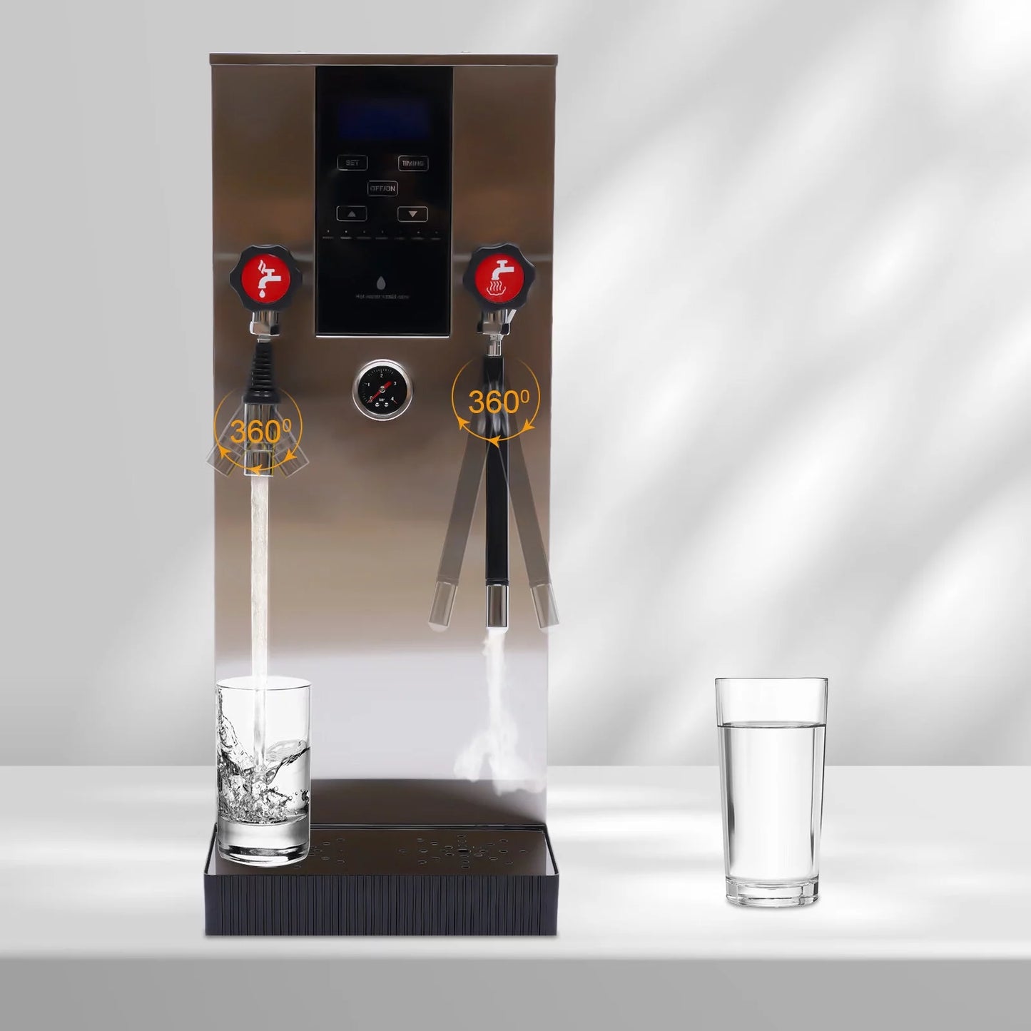 Anqidi 12L 4-in-1 Commercial Steam Water Boiling Machine Cafe Foam Maker Milk Frother Coffee Milk Espresso 2300W 110V