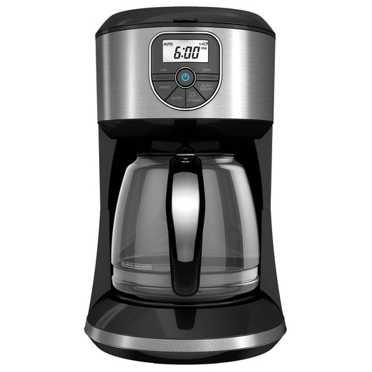 BLACK+DECKER 12-Cup* Programmable Coffeemaker, Black/Stainless Steel, CM4000S