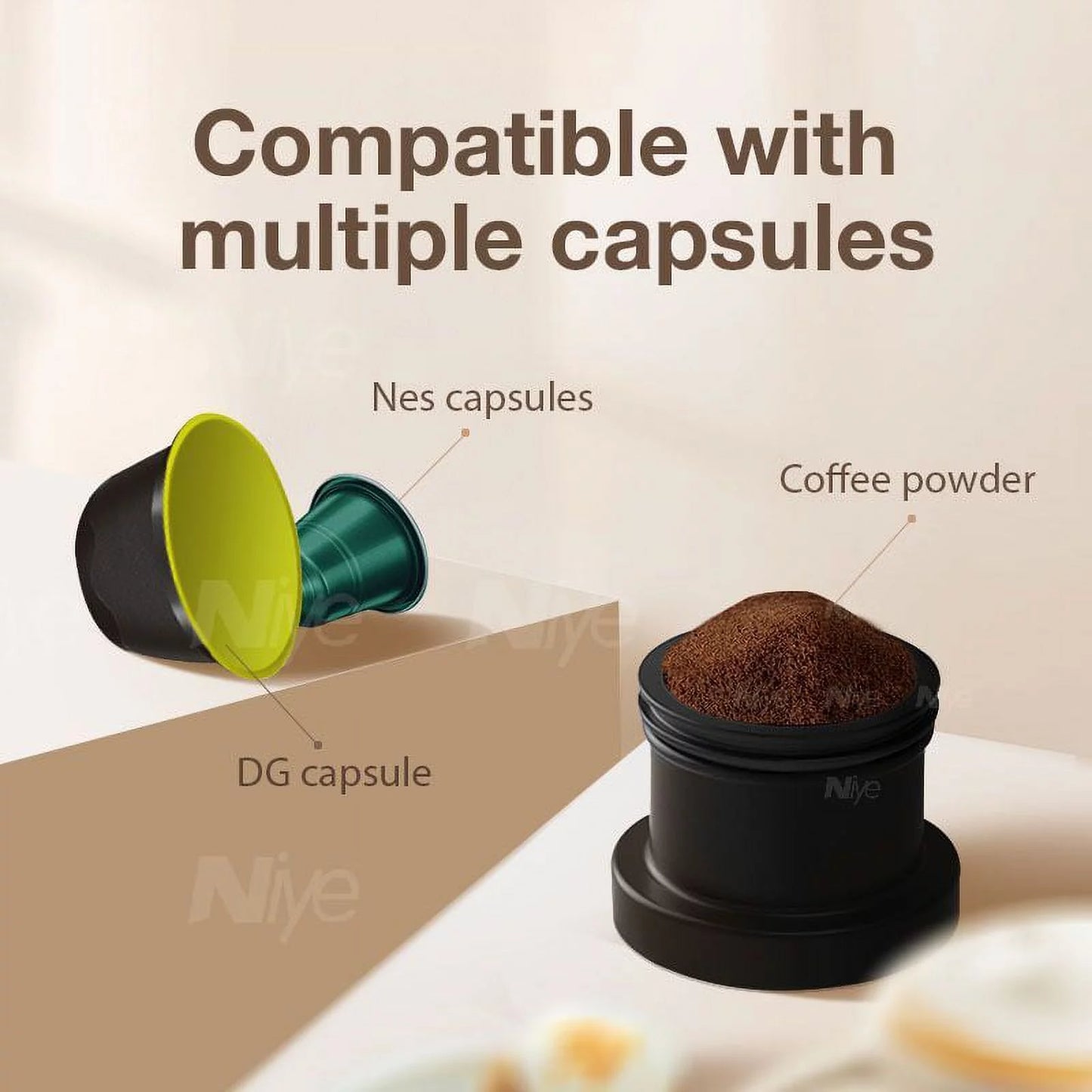 3-in-1 Portable Coffee Machine Capsule Maker for Car &#038; Home DC 12V For Espresso Coffee For Nexpresso Dolce Pod Coffee Powder