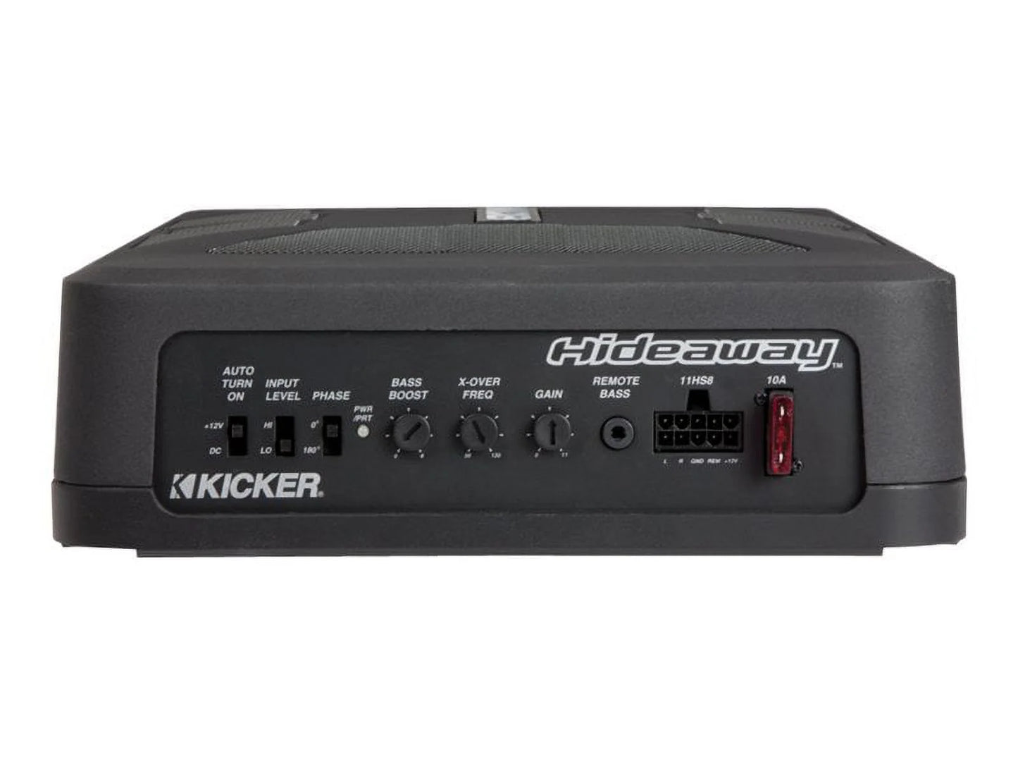 11HS8 KICKER Hideaway HS8 Compact Powered Subwoofer, 8-inch, 150W RMS, Black Chassis