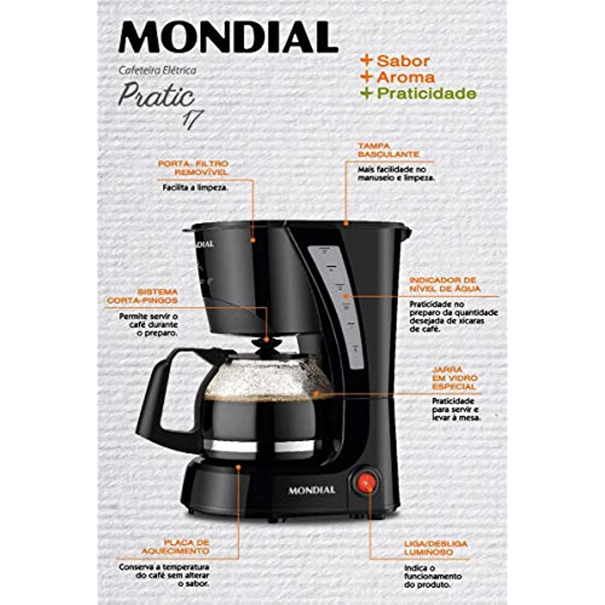 Cafeteira Elétrica Mondial Pratic 17 NC-25 CAFETEIRA-127V-PRETO