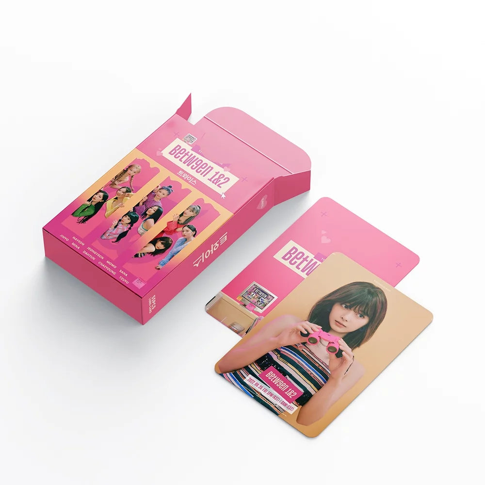 55Pcs TWICE LOMO Cards TWICE BETWEEN1 &#038; 2 Album Photo Poster MINI TWICE Album For Fans KPOP TWICE Merch TWICE 2023 Photo Album KPOP Merch For Fans TWICE MINI Poster