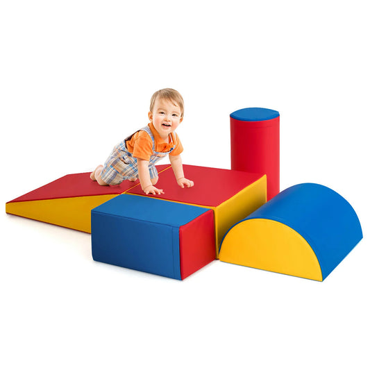 5 Piece Climb and Crawl Foam Activity Play Set,Safe Active Climbing,Lightweight Interactive Set