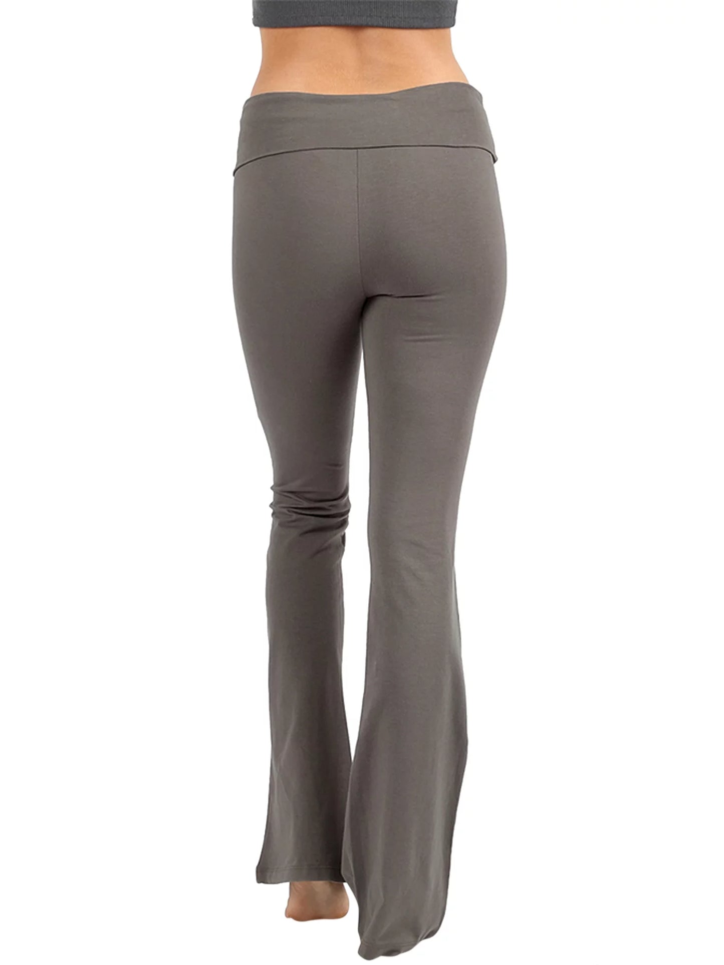 TheLovely Womens &#038; Plus Stretch Cotton Fold-Over High Waist Bootcut Workout Flared Yoga Pants