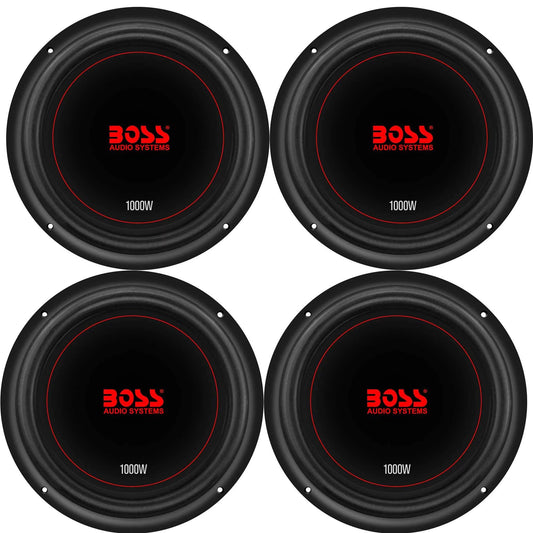 Boss Chaos Exxtreme 10&#8243; 1000W Dual Voice Coil 4 Ohm Car Audio Subwoofer (4 Pack)