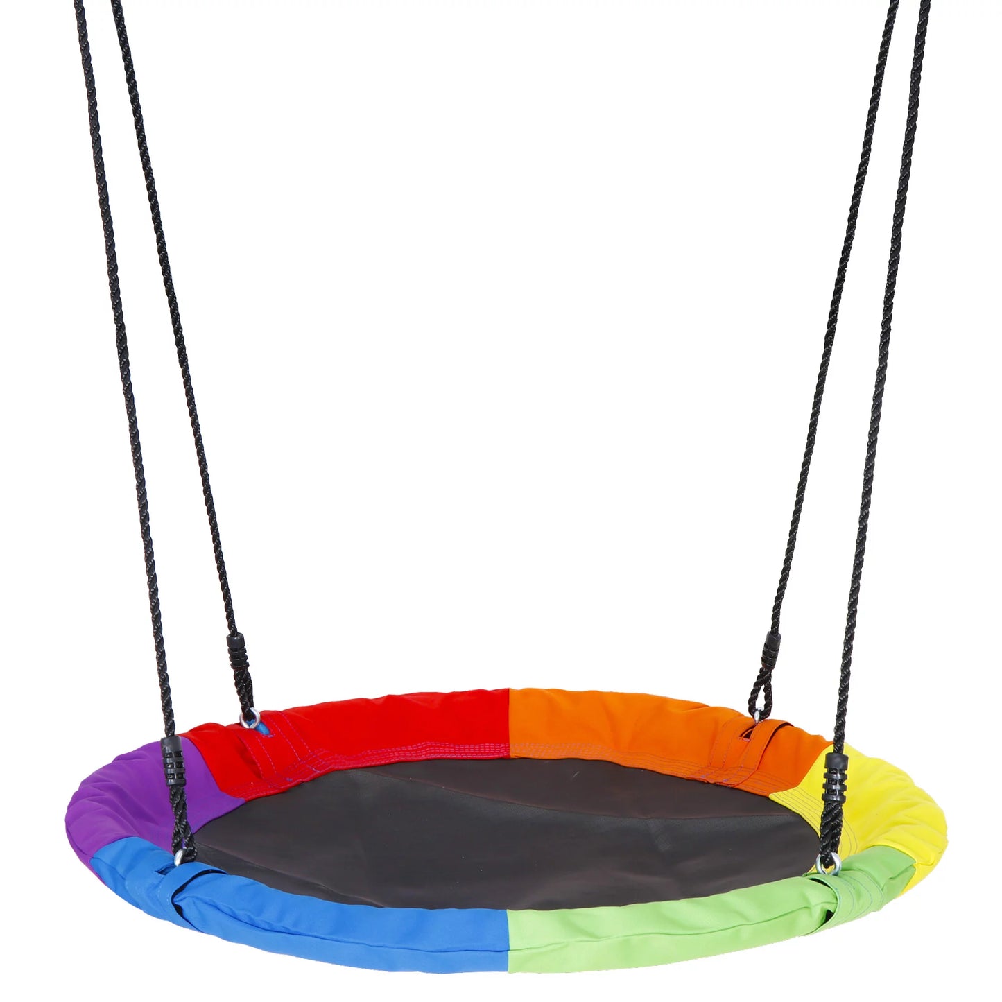 ZENY 40&#8243; Kids Rainbow Web Tree Saucer Swing + 72&#8243; Steel Swing Stand Set Combo