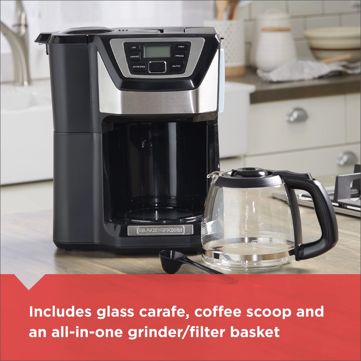 Black &#038; Decker 12 Cup Mill and Brew Black &#038; Stainless Steel Coffee Maker